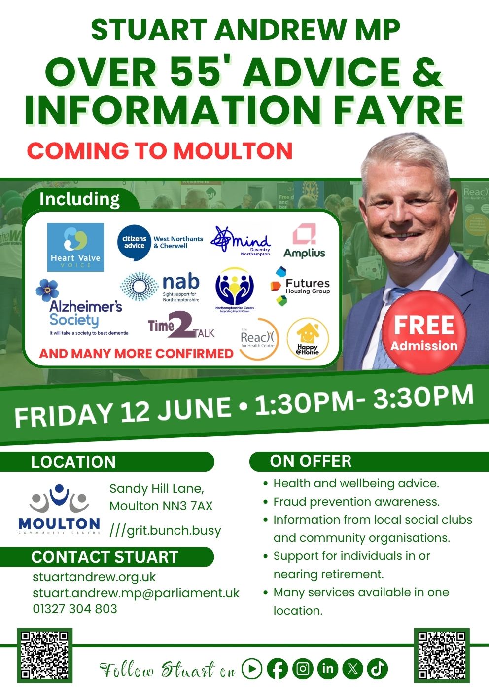 Over 55' Advice & Information Fayre June 12 Moulton